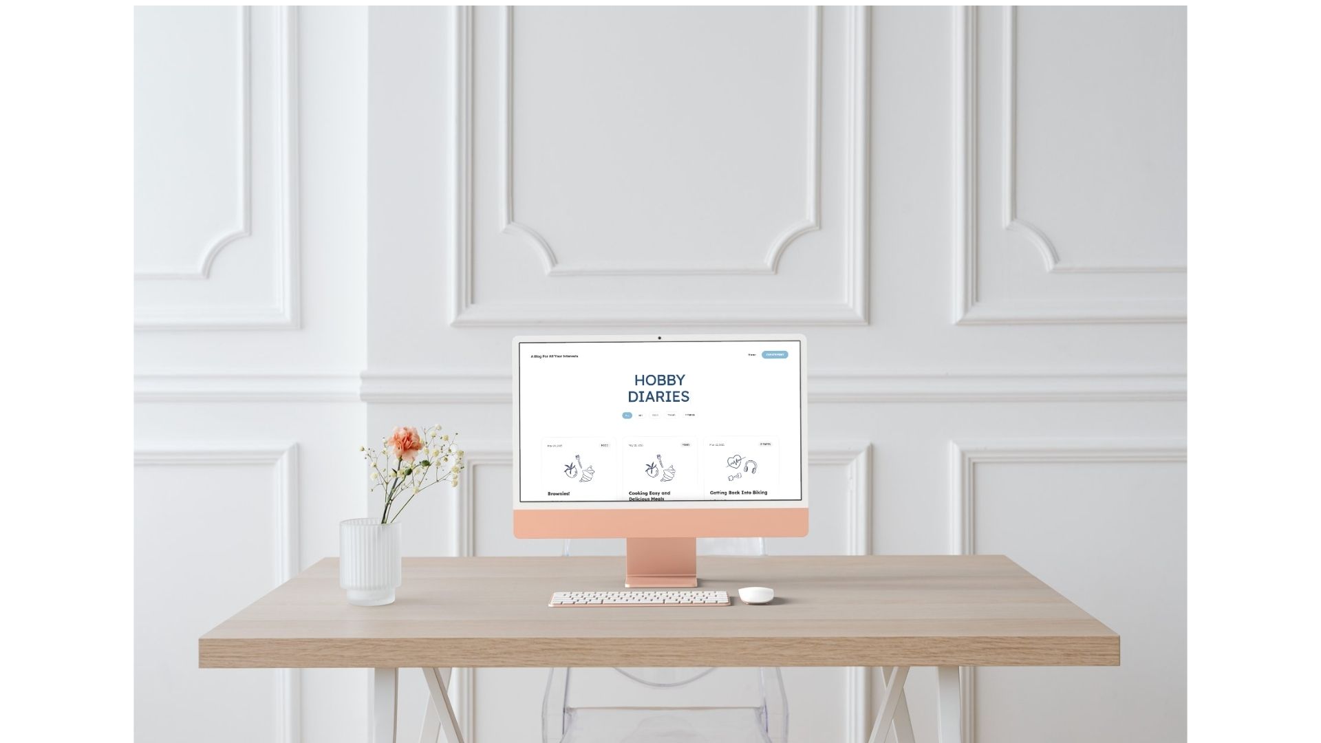 Hobby Blog Website mockup